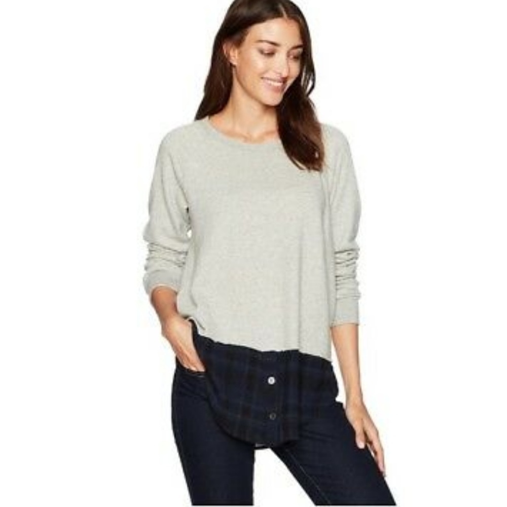 Wilt Womens Layered Long Sleeve Sweatshirt Top XS